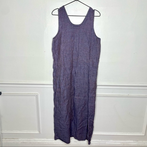 FLAX by Jeanne Engelhart 100% Linen Maxi Dress - Picture 1 of 9